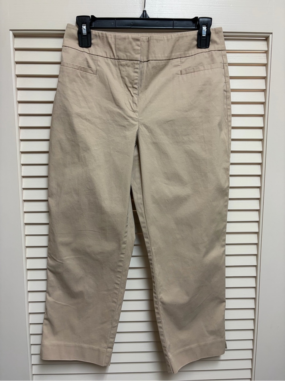 Ann Taylor Factory Petite Pants Womens 2P Beige Khaki Cropped Stretch Career